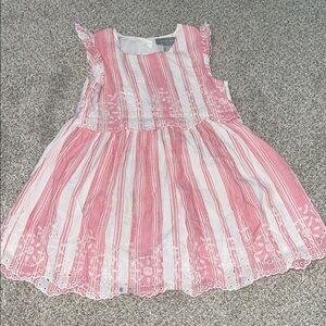 Pink and White Striped Kids Dress
